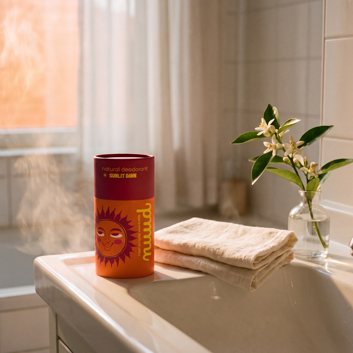 SUNLIT DAWN en un lavabo al sol